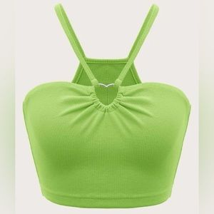 NWOT Heart Ring Lime Green Cami Top, M(6)